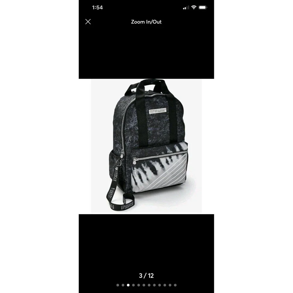 Justice Bookbag Set Collect X Set of 3 Tie Dye Silver lunch box bottle NWOT